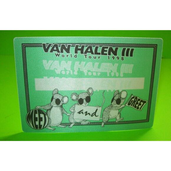 Eddie Van Halen III World Tour Backstage Concert Pass Original 1998 Meet & Greet - Picture 2 of 6